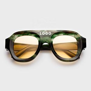 Óculos de Sol de Luxo com Logotipo Personalizado, Alta Qualidade, Atacado, Óculos de Sol Oversized <span class=keywords><strong>Fashion</strong></span>áveis de Acetato para Homens e Mulheres - Product Image 1