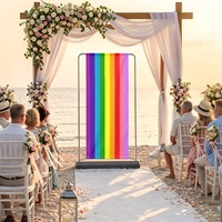 Toile de fond personnalisée imprimée avec motif arc-en-ciel gay (version lavande), idéale pour les cérémonies de festival et les célébrations thématiques