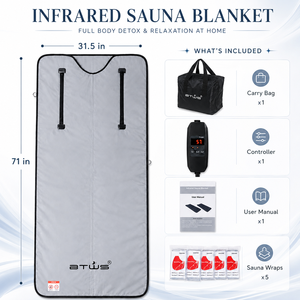 Btws Professional Electric Sauna Blanket with Adjustable Temperature <b>Timer</b> and Full Body Coverage - Product Image 2