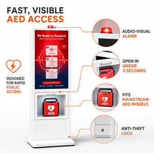 Kiosque AED, signalisation numérique, trousse de premiers secours, armoire intelligente pour défibrillateur, écran tactile 43/55 pouces, système de surveillance IoT, capteur, système d'alarme - Product Image 3