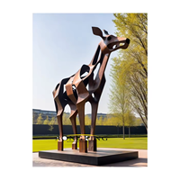 Sculpture d'animal en métal rouillé en acier corten personnalisée Sculpture de cheval en acier corten pour l'extérieur