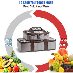 Sac isotherme à double fermeture éclair, imperméable, facile à utiliser, nouveau design, pour garder les aliments au <span class=keywords><strong>chaud</strong></span>/au froid - Product Image 4