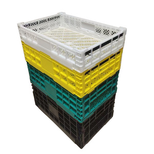 Lưới phong cách Heavy-duty có thể gập lại PP chất liệu nhựa lưu trữ <span class=keywords><strong>Stackable</strong></span> <span class=keywords><strong>Crate</strong></span> cho siêu thị sử dụng thương mại - Product Image 3