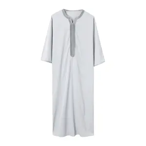 Islamic Clothing Long Sleeve Men Thobe Arab Jubba Hot Selling Jubba Muslim Saudi Arab Daffah Dubai Thobe For Mens