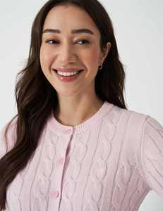 Maglione con cavo rosa personalizzato da donna Design invernale maglieria Casual da donna lavorata a maglia Slim Fit <span class=keywords><strong>vestiti</strong></span> da ragazza Cardigan - Product Image 2