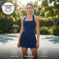 Robe de pickleball pour femme à séchage rapide avec logo personnalisé, short intégré, taille haute, coupe ajustée, vêtements de sport pour club et entraînement