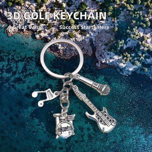 3D Stereo Simulation Vintage Fashion Golf Carabiner Keychain Pendant <b>Metal</b> Golf Ball Sports Supplies Light <b>Weight</b> Sports Lover - Product Image 2