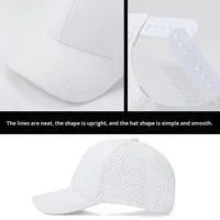 Gorra de Béisbol Deportiva Premium de 6 Paneles, Transpirable, con Orificios Cortados con Láser, Impermeable, de Secado Rápido, 100% Poliéster
