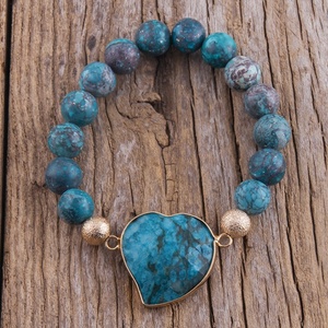 10MM Lover Valentine Holiday Gift Natural Stone Imperial <strong>Bracelet</strong> Gemstone Elastic Stretch Heart <strong>Beads</strong> <strong>Bracelet</strong> - Product Image 4