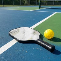 Raquette de pickleball en fibre de carbone pressée à chaud, noyau en nid d'abeille PP, anti-déformation, vente en gros OEM, durable, portable, pour l'entraînement