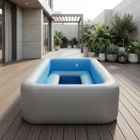 Bain à remous gonflable pliable et portable pour le camping, les camping-cars, la plage et le jardin | Piscine gonflable avec canapé