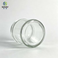 Stoples Kaca Silinder Pendek 200ml, Wadah Transparan untuk Madu, Rempah-rempah, dan Penyimpanan Makanan Dapur Kapasitas Sedang