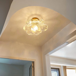 Lámpara de techo con forma de pétalo, moderna y minimalista, de montaje empotrado, luz blanca cálida tricolor para pasillo, balcón, entrada - Product Image 3