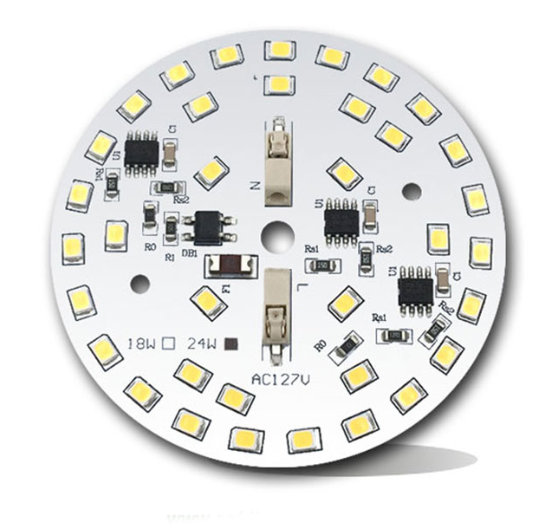 Customized single-side round aluminum pcb 12v led light circuit board