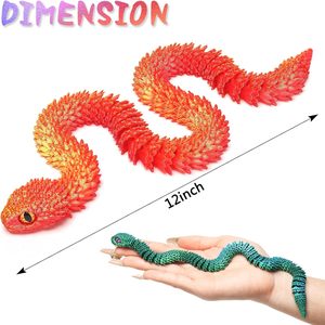 Modelo de Serpiente Víbora Impreso en 3D, Artesanía Realista con Colores y Articulaciones Móviles, Figura Animal Creativa para Uso Decorativo - Product Image 5