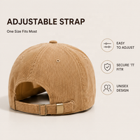 Gorra de Pana de Algodón Suave y Transpirable de Alta Calidad, Estilo Clásico para Otoño e Invierno, Accesorio de Moda, Regalo Boutique
