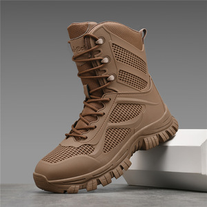 SFB81 Men Dark Green High Tactical <b>Boots</b> Breathable Mesh Non Slip Lug Sole Outdoor Combat <b>Hiking</b> Shoes Adventure Field Training - Product Image 4