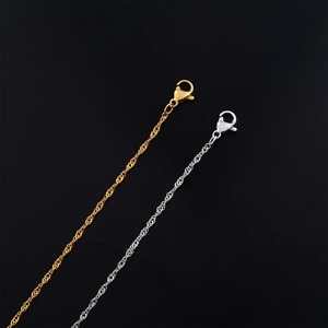 สร้อยข้อมือสแตนเลสสตีลบางลายคลื่นน้ำ ชุบทอง 18K สร้อยข้อเท้าแบบเรียบง่าย ดีไซน์สวยงาม สำหรับผู้ชายและผู้หญิง - Product Image 4