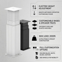 Support de haut-parleur motorisé électrique avec plaque de base sur mesure, capacité de charge lourde, réglage automatique de la hauteur, support élévateur