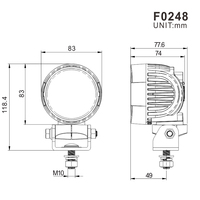 Certificazione Emark ECE 3 pollici LED luce da lavoro rotonda 40W Led trattore luci da lavoro per John Deere serie