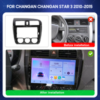 Cadre de panneau de lecteur DVD d'autoradio d'usine pour CHANGAN STAR3 2010-2015 9 pouces Matten Black Car Stereo Video Dashboard Fascia Frame