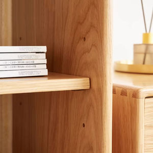 Mobile Laterale Moderno in Legno di Quercia Massello Stile Nordico Salvaspazio con Scomparti per Libri e Documenti per Piccoli Appartamenti e Arredamento Soggiorno - Product Image 3