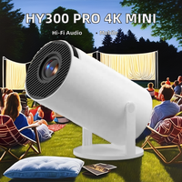 YDH-HY300 Pro Mini projecteur intelligent portable 4K double Wi-Fi 6 pour utilisation en extérieur, Android 11, home cinéma avec prise US, hybride HY300PRO
