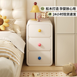 Solid Wood Nightstand Handmade Minimalist <b>Bedside</b> Storage Cabinet For Bedroom Adults Children Elderly - Product Image 3
