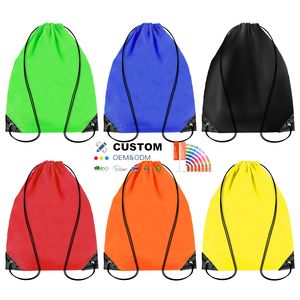 Manufacturer Custom 100% Polyester Drawstring Sport Backpacks Gym Sports Events Promotional Advertising Design Drawstring Bag