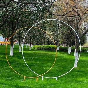 BLN Balloon Garland Holder struttura di sfondo cerchio di <span class=keywords><strong>ferro</strong></span> oro bianco floreale rotondo arco <span class=keywords><strong>in</strong></span> metallo forniture per matrimoni supporto per palloncini - Product Image 2