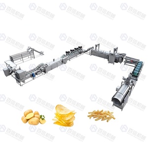 Línea de producción de patatas fritas completamente automática, línea de producción de patatas fritas crujientes, línea de producción de acero inoxidable 300kgh - Product Image 1