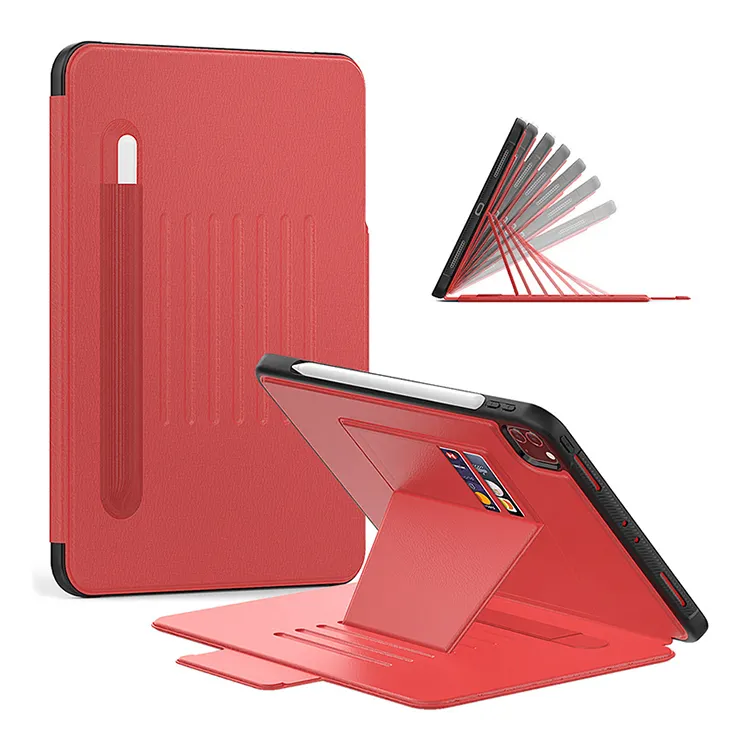 Dengan Slot Kartu Magnetic Stand Pencil Holder Tablet Cover untuk iPad 7th 8th 9th Case 10.2 Inci