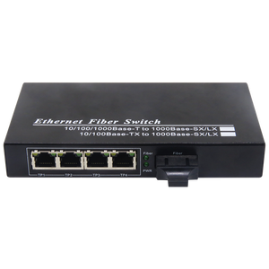 Convertidor de Medios de Fibra Óptica Gigabit SC de Venta Caliente, Doble Fibra, 4 RJ45 BIDI, 10/100/1000m, Conmutador de Fibra Óptica - Product Image 2