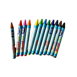 Crayons à cire classiques de couleur personnalisée avec <span class=keywords><strong>logo</strong></span> professionnel, 6 couleurs, crayons personnalisés imprimés - Product Image 1