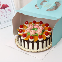 Boîte à gâteau d'anniversaire personnalisée avec logo, style fantaisie, emballage de pâtisserie portable, boîte en papier jetable, boîtes en papier enduit pour gâteaux
