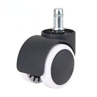 Roulettes de meubles populaires en nylon et caoutchouc PU blanc de 2 pouces, testées BIFMA, pivotantes, pour chaise de bureau ou de chambre à coucher, capacité de charge de 40 kg