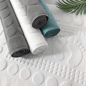 Ensemble de tapis de bain de luxe en coton absorbant avec motif jacquard pour hôtel, spa, douche/baignoire - Product Image 3
