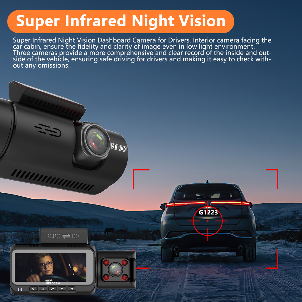 ORANGLES 3 Channel Rear View Mirror Dash Cam 4K+1K Infrared WiFi GPS Parking Mode Night Vision UK Accident Evidence ZD80A 2025 - elegant presentation - exhibiting components - Image 6 of 6 | ideal for home | Discount on 3 Channel Rear View Mirror Dash Cam 4K+1K Infrared WiFi GPS Parking Mode Night Vision UK Accident Evidence ZD80A 2025 Virginia | Free Shipping ORANGLES