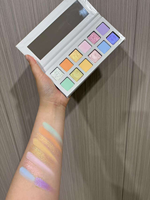 Palette de fards à paupières carrée de 12 couleurs, petite palette de fards à paupières vibrante et colorée, palette de fards à paupières arc-en-ciel brillante