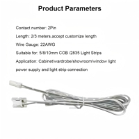 Connecteur de bande LED ultra-mince 2 broches 5mm 8mm 10mm sans interstice pour rubans LED 2835 SMD COB, avec fil Dupont mâle et boîtier PC pour alimentation