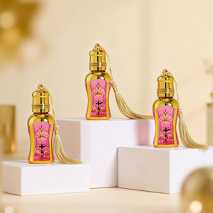 Flacons de parfum vides OEM 12 ml, style arabe, en verre métallisé or <span class=keywords><strong>rose</strong></span>, flacons de parfum de Cologne, élégants et haut de gamme - Product Image 2