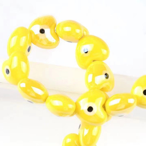 Cuentas <span class=keywords><strong>de</strong></span> Cerámica con Forma <span class=keywords><strong>de</strong></span> Corazón y Ojos Turcos en Ambos Lados para Hacer Pulseras, Collares, Colgantes y Accesorios <span class=keywords><strong>de</strong></span> Joyería, Cuentas <span class=keywords><strong>de</strong></span> Porcelana - Product Image 4