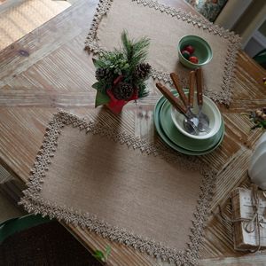 <span class=keywords><strong>Chemin</strong></span> <span class=keywords><strong>de</strong></span> <span class=keywords><strong>table</strong></span> tissé en jute naturel Couverture d'entrée décorative <span class=keywords><strong>de</strong></span> style américain géométrique pour les fêtes <span class=keywords><strong>de</strong></span> vacances à la maison - Product Image 3