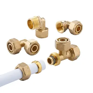 Wholesale 16mm 20mm Pex Pipe Copper Fit Compression Brass Fittings Copper Fittings