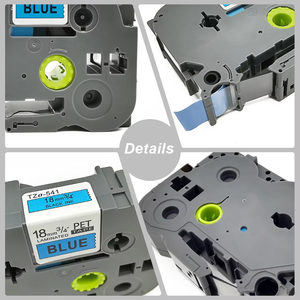 Cinta Adhesiva Laminada Estándar Orison TZo-541 de 18 mm, Negra sobre Azul, Compatible con TZe541 TZe-541 para Impresora Brother <span class=keywords><strong>P</strong></span>-<span class=keywords><strong>Touch</strong></span> - Product Image 5