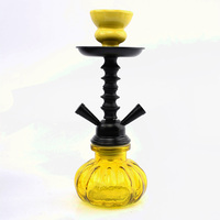 Vente en gros bon marché 27 cm de narguilé haute gravité ensemble de narguilé portable en verre à 2 tuyaux accessoires pour fumeurs