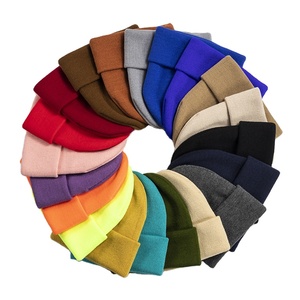Grosir topi Beanie musim dingin uniseks Fashion kualitas tinggi topi Beanie rajut akrilik bordir buatan khusus untuk musim dingin - Product Image 3