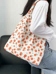 Bolso de Mano Creativo de Verano, Estilo Casual Vintage, Portátil, de Gran Capacidad, de Algodón con Estampado Floral - Product Image 2