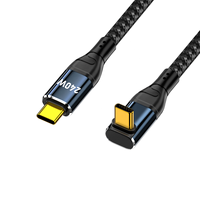 USB C a cable USB C 240W macho a macho ángulo adaptador de enchufe cable compatible con Laptop PD3.1 carga rápida 5A 48V