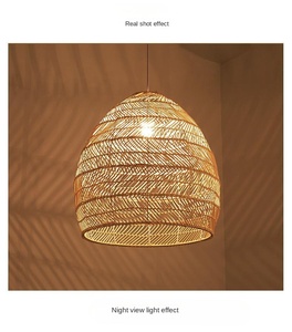 Lámpara colgante de ratán tejida a mano, lámpara colgante de mimbre Natural bohemio para decoración de restaurante en casa, decoración artística de restaurante - Product Image 6